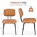 Sweetcrispy Dining Chairs Set of 2, Upholstered Mid Century Modern Kitchen Dining Room Accent Chairs with Faux Leather Cushion Seat & Metal Legs for Kitchen, Living Room - Brown