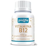 Vitamina B12 Vegana 1000µg 365 Comprimidos PiùLife, Vitamina B12 Cianocobalamina, Suplemento B12 Vitamina Sistema Inmune, Síntesis De Glóbulos Rojos, Reduce La Fatiga Física Y Mental, Vit B12