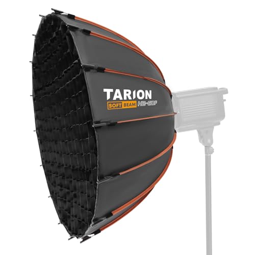 TARION Softbox Parabolico Bowens Pieghevole: 60cm Softbox Sgancio Rapido Portatile con Griglia a Nido/Borsa per Studio Flash a Slitta Diffusori Illuminazione(60cm)