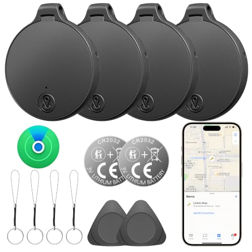 Bluetooth Tracking Tags (iOS Only) 4 Pack, Compatible with Apple Find My