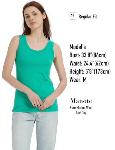 Image of 100% Merino Wool Tank Top for Women, Scoop Neck, Active Lightweight Breathable Undershirt, No-Odor Base Layer