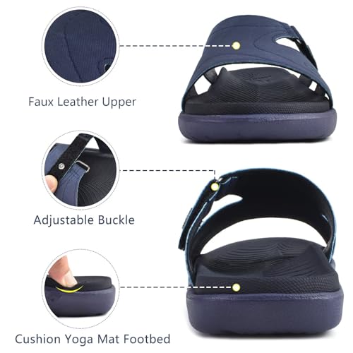 Image of KuaiLu Womens Fashion Orthotic Slides Ladies Athletic Yoga Mat Memory Foam Walking Sandals Thick Cushion Recovery Summer Beach Slippers Comfortable Plantar Fasciitis Arch Support