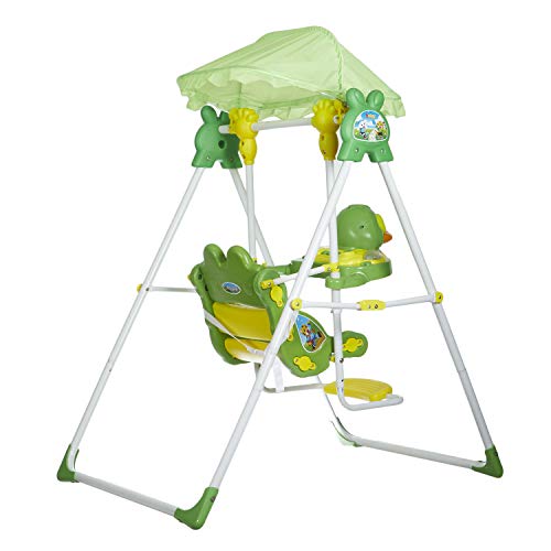 Image of Funride Daizy Musical Garden Swings with Umbrella Hood for Kids (Green)
