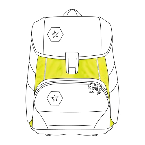 Step by Step Neon Pull-Over für 2in1 Plus Schulranzen, gelb, Reflektorüberzug mit Leuchteffekt für mehr Sichtbarkeit, einfache Anbringung