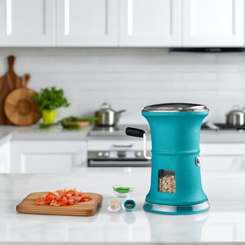 Image of Smart Chilly & Dry Fruit Cutter for Kitchen, Manual Oval Plastic Chopper with Stainless Steel Blades, Onion, Garlic, Vegetable, Mirchi & Peanut Cutting Machine (Blue)