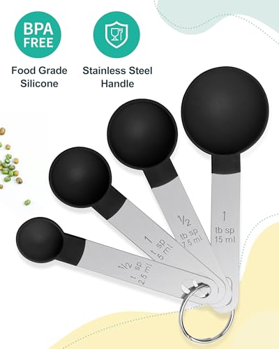 Set de Vasos y Cucharas Medidoras 8 Piezas Negro miniatura 4