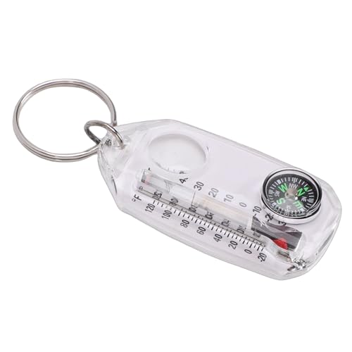 Termómetro brújula con llavero 10 piezas portátil blanco ABS miniatura 6