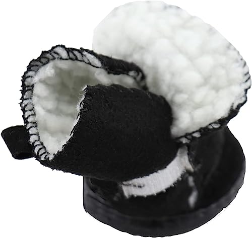 4 Stück Kleine Schuhe für Hunde Winter Innenfutter aus Plüsch Hundeschuhe Pfotenschutz Winter Hundeschuhe Rutschfest und Warm Geeignet für Kleine Hunde und Katzen Outdoor-Aktivitäten (Größe 4)