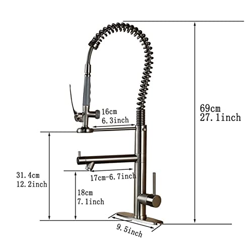 Robinet de cuisine extractible en bronze noir au design robuste et durable - 7