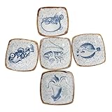 HOLIDYOYO 5 piezas Platos de para Salsas de Recipientes para Condimentos y Aperitivos para Soja Vinagre y Aderezos Diseño Seguro y Práctico Reutilizable