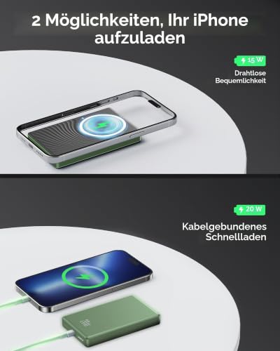 iPhone Powerbank für Magsafe, Dünn & Leicht 10000mAh Magnetische Power Bank – Ansicht 5