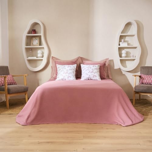 LA MALLORQUINA Colcha - Alpes - Rosa Viejo, Cama 150 o 160cm - 250x260 cm