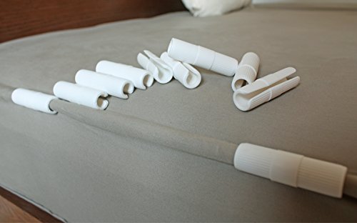 I Frmmy 10 Pieces Bed Sheet Grippers Fasteners Keep Sheets Snug - Fit For Various Mattresses With Raised Edge - White #TOP2