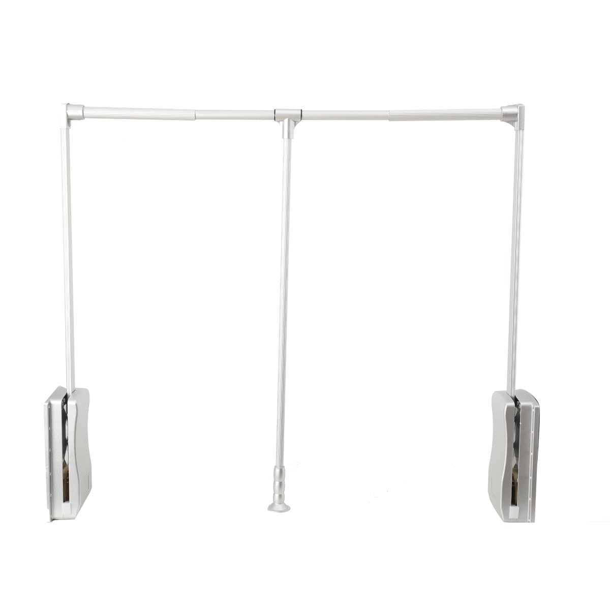 NICCOO Pull Down Clothes Rail Wardrobe Lift Rail Extendable Pull Out Wardrobe Hanging Rail 660-890mm Adjustable 20kg Capacity