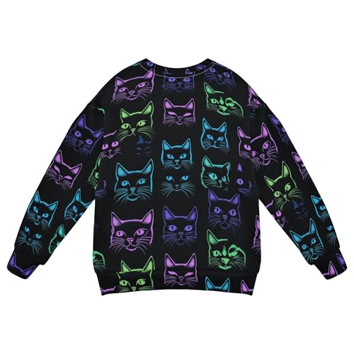 Wudan Cute Cat Silhouettes Little Girls Hoodie Sweatshirt Crewneck Kids Pullover Hoodie2