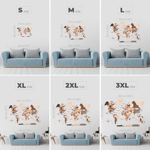 Image of Enjoy The Wood 3D Wooden World Map Wall Art (Smokey, 2XL) | Large Travel Map with Pins for Art Decor, Decorative Map of the World for Home, Office Travel Wall Art Housewarming Gift Idea