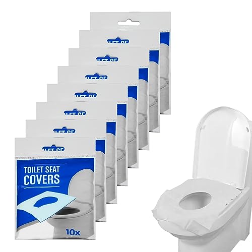 80 Pièces Protege Toilette Jetable,Protege WC Jetable,Protege Cuvette Wc Jetable,Serviette de Toilette Jetable,Tapis de Toilette Jetable Pour Voyage de...