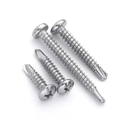 SYDARSYN Phillips Pan Head Self Tapping Self Drilling Screw for Metal/Wood, 304 Stainless Steel Drill Tail Screws M3.9x16mm (20 pcs) - Image 2