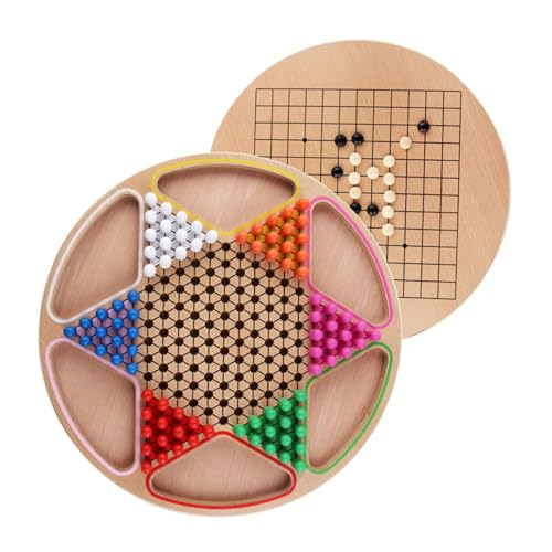 Jeu de dames chinoises en bois BESPORTBLE, taille compacte pour voyage et apprentissage