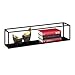 Relaxdays Wandregal Metall, modernes Design, Wohnzimmer & Loft, rechteckiges Dekoregal Wand, HxBxT: 16x65x15 cm, schwarz