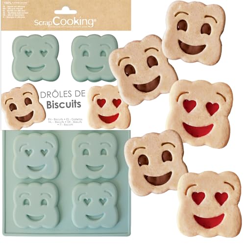 ScrapCooking - Moule Silicone « Drôles de Biscuits » - Pour Biscuits Rigolos - Goûter Maison - Apte Four & Congélateur - Pâtisserie Gâteau Enfant - Ustensile...