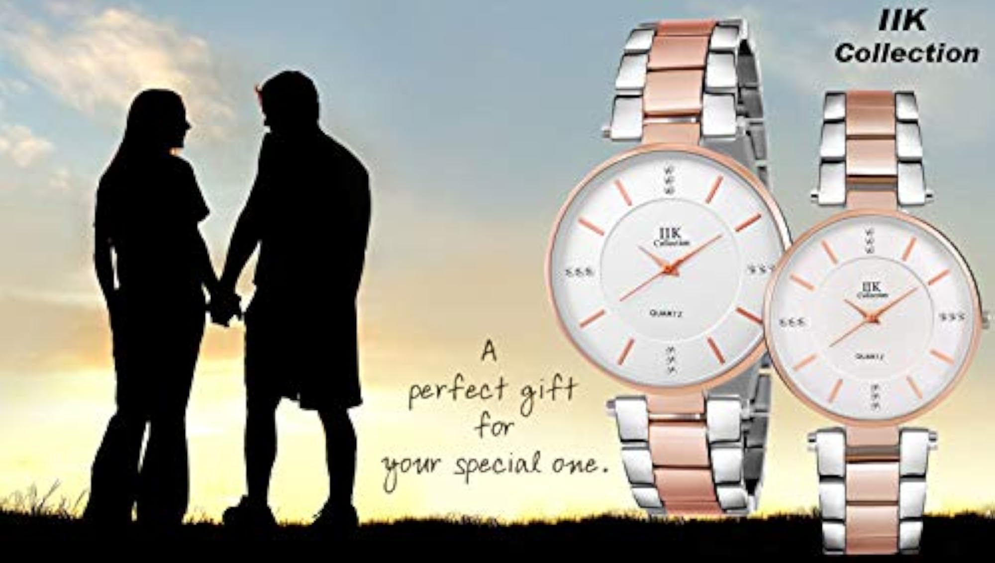 Men's and Women's Round Studded Formal Dial Watch