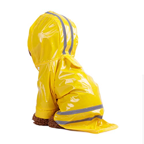 Smoro Cappotto Esterno da Pioggia per Cani con Cappuccio Giacche Impermeabili PU Impermeabile Riflettente per Cani Abbigliamento per Gatti
