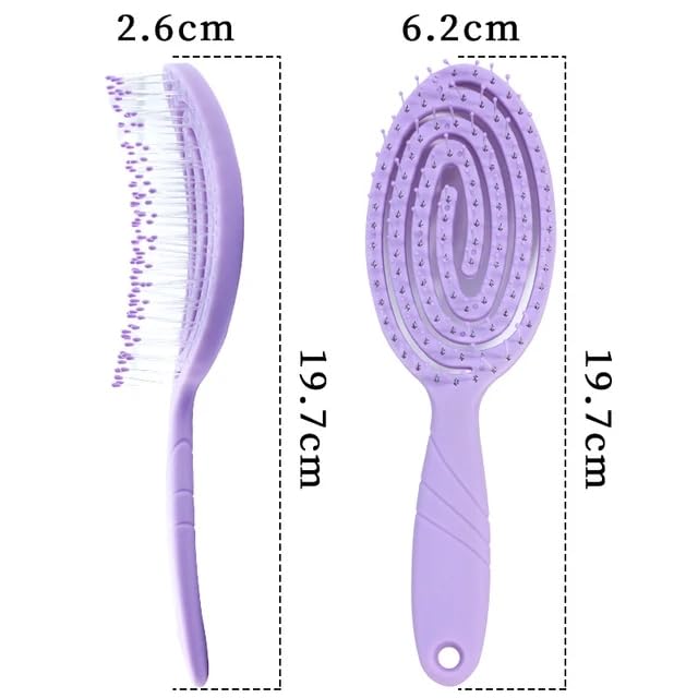 Feelhigh Organic Detangling Hair Brush for Women, Men & Children - Does not Pull on Hair - Hair Straightening Brushes for Straight, Curly & Wet Hair - Unique Spiral Hairbrush (Sky Blue)
