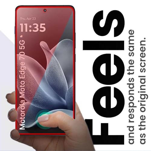 Image of WOW IMAGINE Tempered Glass Compatible for Motorola Moto Edge 70 5G | 9H Hardness Screen Protector | Edge to Edge Coverage with Easy Installation kit | (Black)