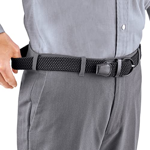 Collections Etc Stylish Braided Stretch Belts - Set of 3 | Black, Brown, Navy Blue | Polyester, Elastane3