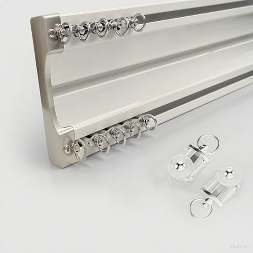 Flexible Ceiling Mount Curtain Track - Silent Roller Curtain Rail with Hooks - Perfect for Living Room, Bedroom, Room Divider, Window, Cabinet - Easy Installation (Gold, 10.17 ft)