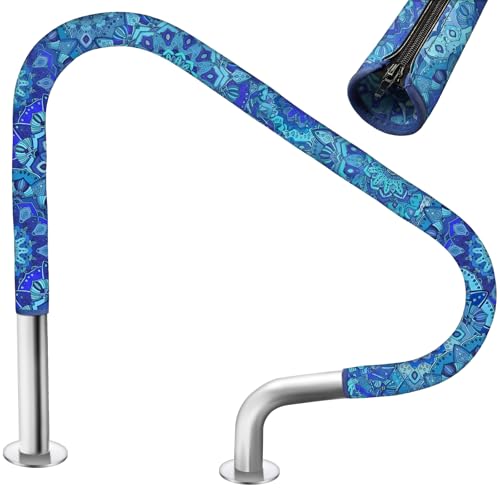 Junkin Pool Handrail Cover 6 ft Swimming Pool Ladder Hand Rail Cover with Zippers Slip Resistant Railing Mandala Rail Grip for Inground Pools Swimming Hand Railing