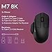 Keychron M7 8K Wireless Mouse, 30K DPI Optical Computer Mice, 2.4 GHz/Bluetooth/Wired with Macro Button 66g Lightweight Ergonomic, Up to 140 Hours Worktime for Laptop macOS/Windows - Black
