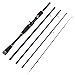 Carbon Fiber Travel Fishing Rod 4 Section Portable Spinning Baitcasting Pole ML Power Collapsible Fishing Poles for Bass Catfish Fresh Water 1.8M 2.1M（Gun Handle）