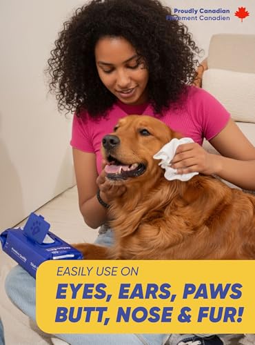 Image of Canada Pet Wipes - 80 Pet Wipes for Paws and Butt, Fur, Ears - Plant-Based Pet Wipes with Aloe Vera, Shea Butter for Puppies, Large Dogs, Cats