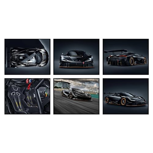 BigWig Prints McLaren Poster - McLaren 720S GT3X Wall Art, Racing Prints, Sports Car Decor for Boys, Modern Racing Wall Art for Bedroom or Garage, Cool Automotive Posters - Unframed Set of 6 (8x10)
