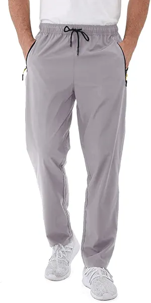 Rapoo Men's Lightweight Pants with Zipper Pockets Quick Dry Workout Athletic Travel Pants