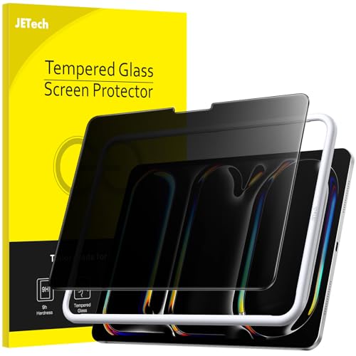 Protector privacidad y funda giratoria iPad Pro 11 M5 M4 JETech pack total 3
