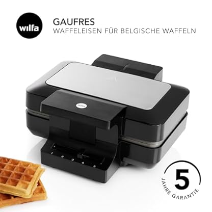 Wilfa GAUFRES Doppel-Waffeleisen - Belgische Waffeln - 1.000 W - Antihaftbeschichtung - einstellbare Temperatur - mit Signal-LED (schwarz) – Bild 3