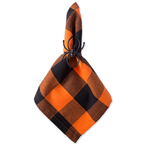 DII Buffalo Check Collection, Classic Farmhouse Tabletop Set, Napkin Set, 20x20, Orange & Black, 6 Piece, Napkin Set, 20x20" - Image 2