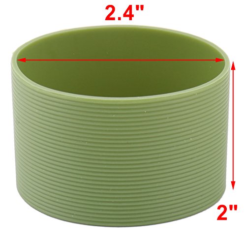 Sourcingmap Silicone Outdoor Round Nonskid Water Bottle Mug Cup Sleeve Cover 6.5cm Dia Army Green - Image 2