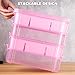 CraftGenes Art Supply Storage Organizer with 2 Removable Trays, 4-Layer 10QT Durable Craft Organizers and Storage for Sewing, Tool, Office Supplies, Art, Craft Supplies(Pink)