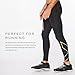 2XU Men's Light Speed Compression Tights - Lightweight & Flexible Support for Improved Running Performance - Black/Gold Reflective - Size X-Large