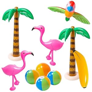 R HORSE Inflatable Palm Tree Flamingo Banana Beach Ball Parrot Beach Pool Toys for Tropical Hawaiian Luau Party Summer Pool Beach Party Decorations R HORSE Inflatable Palm Tree Flamingo Banana Beach Ball Parrot Beach Pool Toys for Tropical Hawaiian Luau Party Summer Pool Beach Party Decorations
