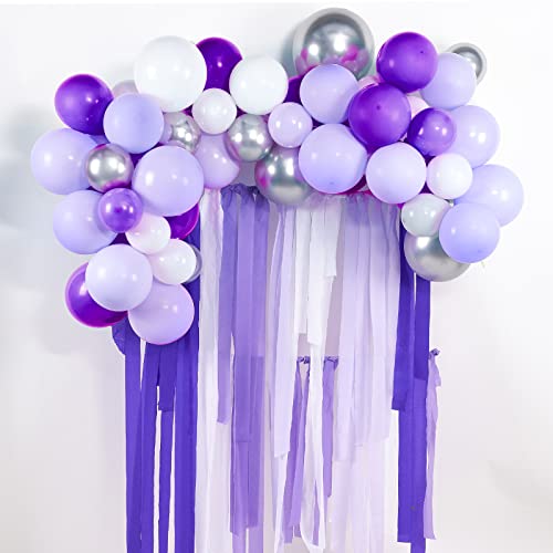 Image of PartyWoo Crepe Paper Streamers 4 Rolls 328ft, Pack of Pale Purple Crepe Paper for Party Decorations, Wedding Decorations, Birthday Decorations, Baby Shower Decorations (1.8 Inch x 82 Ft /Roll)