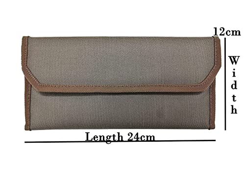 Image of Multiple Cheque Book Holder | Photo Slots, Credit /Debit Card Slots with Zipper Multi Pocket Expanding Zip Pouch Travel Organizer Bag Case for Small Electronics and Accessories -(Color Brown)