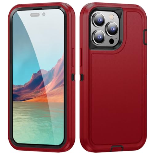 Coque Armure iPhone 14 Plus anti-casse protection plastique TPU rigide rouge noir
