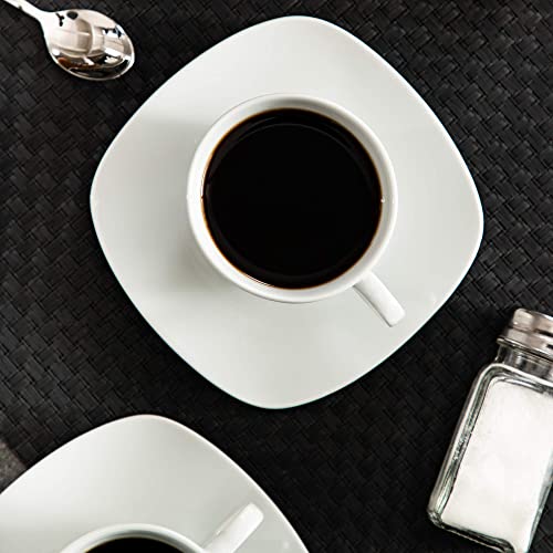 MALACASA, Series Elisa,24 piezas Juego de cafe Vajillas de Porcelana 12 Tazas de Cafe 12 Platillos de Café, Blanco para… - Imagen 7
