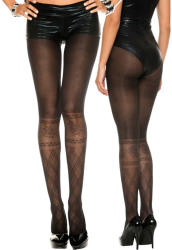 Image of ToBeInStyle Women's Faux Thigh High Opaque Print Nylon Tights