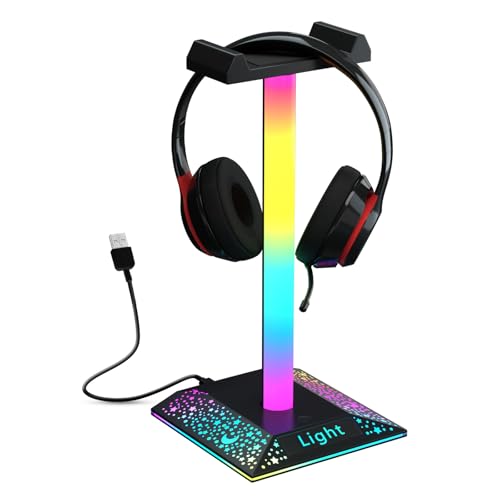 KANTUTOE RGB Gaming Headphone Stand Light with USB Port RGB Gaming Stand Light for Desktop PC Gaming Headset Accessories, Best Gift for Husband, Kids, Boyfriend